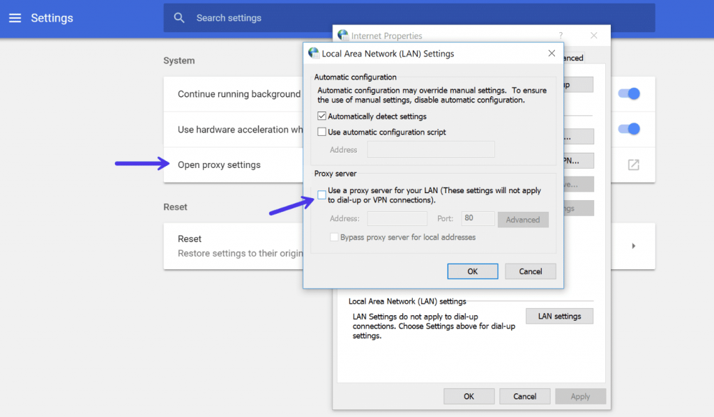 Browser Proxy Settings