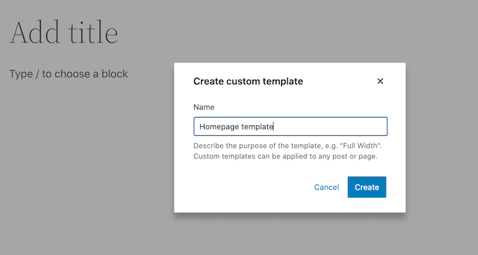 Custom Template Creation